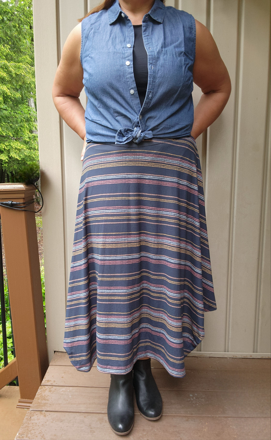 Handkerchief Hem Maxi Skirt
