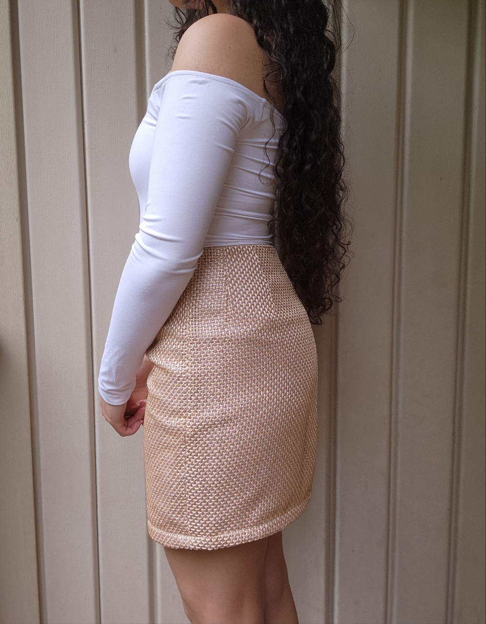 Peach Embroidered Mini