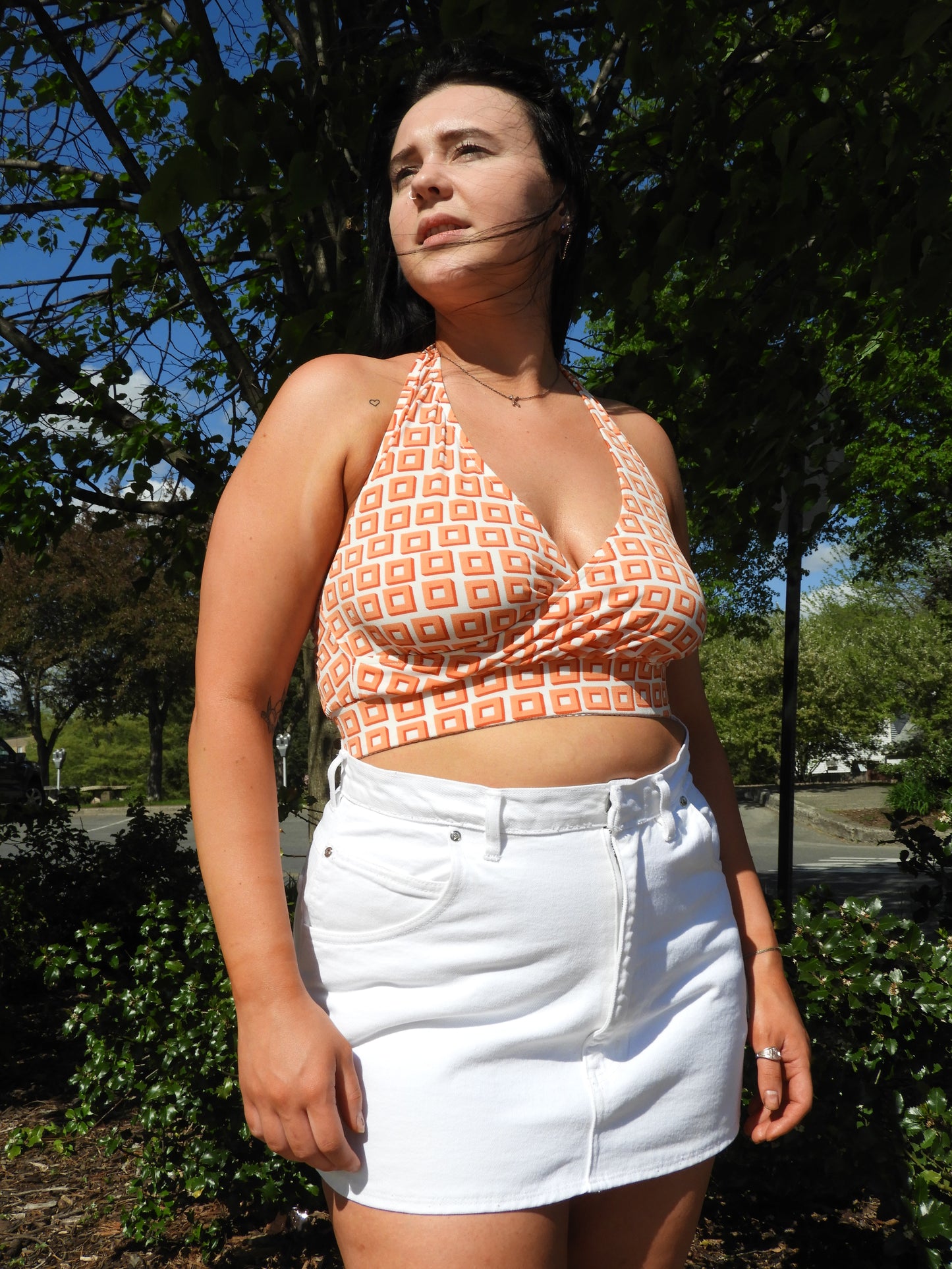 Authentic denim mini skirt
