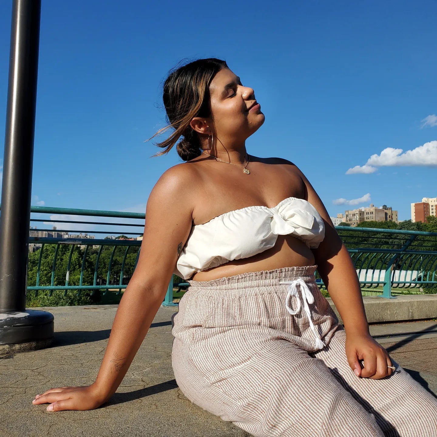 Recycled multi-way tube top pictured on @marsisrising