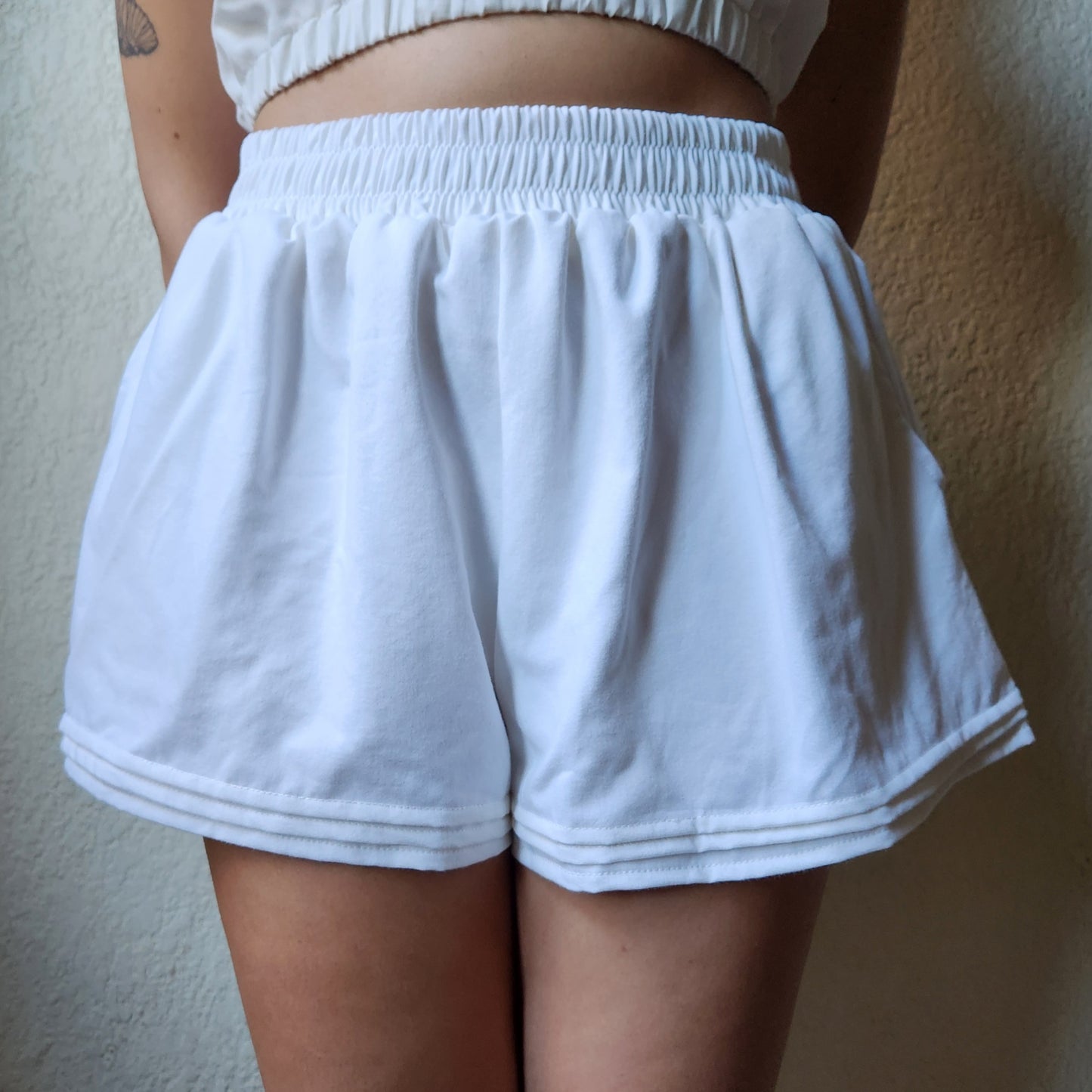 Highwaisted Pintucked Shorts