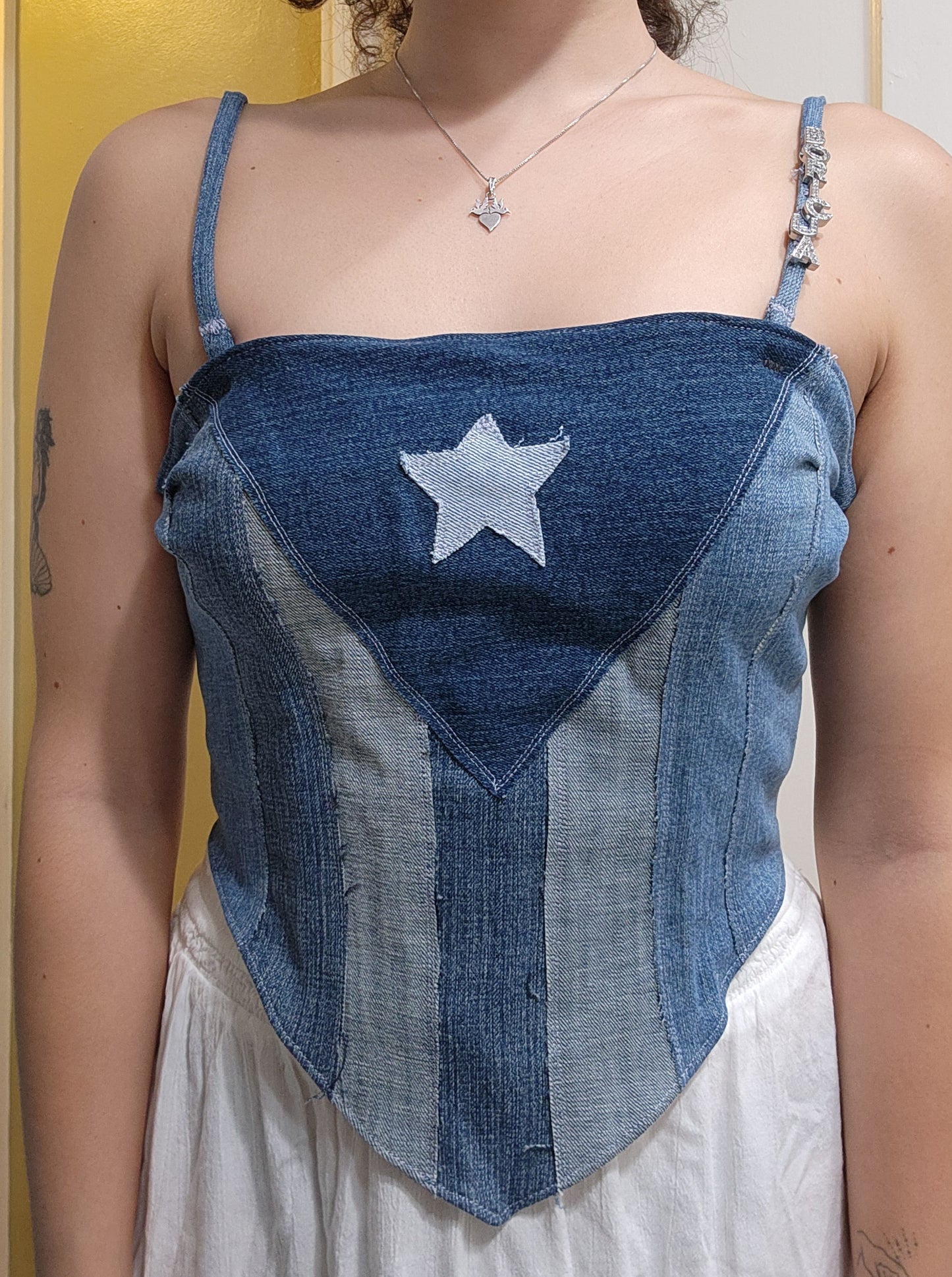 Boricua Denim Corset