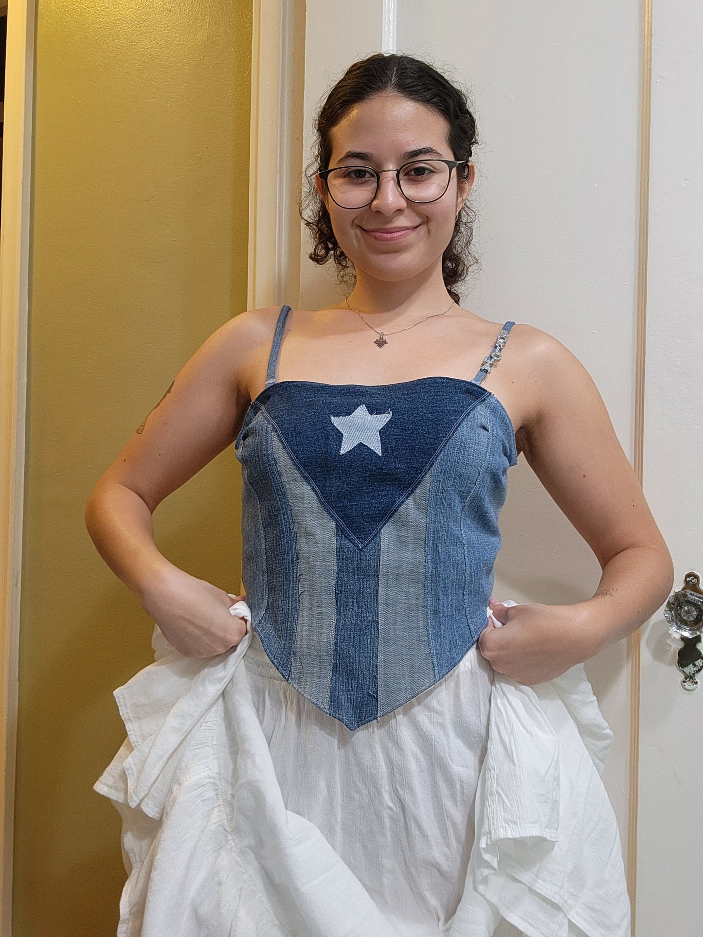 Boricua Denim Corset